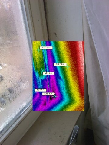 Condensation sur une vitre et thermographie